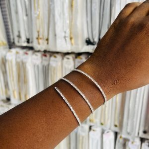 Three line spiral silver bracelet