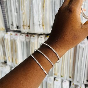 Three line spiral silver bracelet
