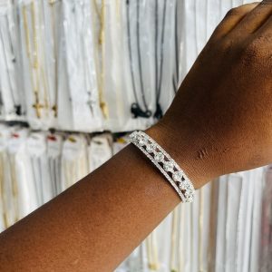 Fashion Center link spiral silver bracelet