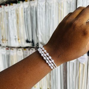 3 step silver pearl fashion bracelet