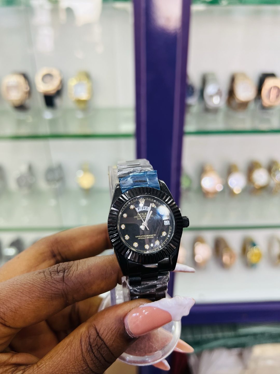 Black female Rolex watch - Image 2
