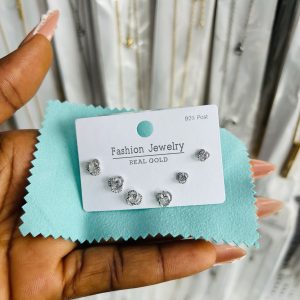 Zirconia  3 in 1 earrings