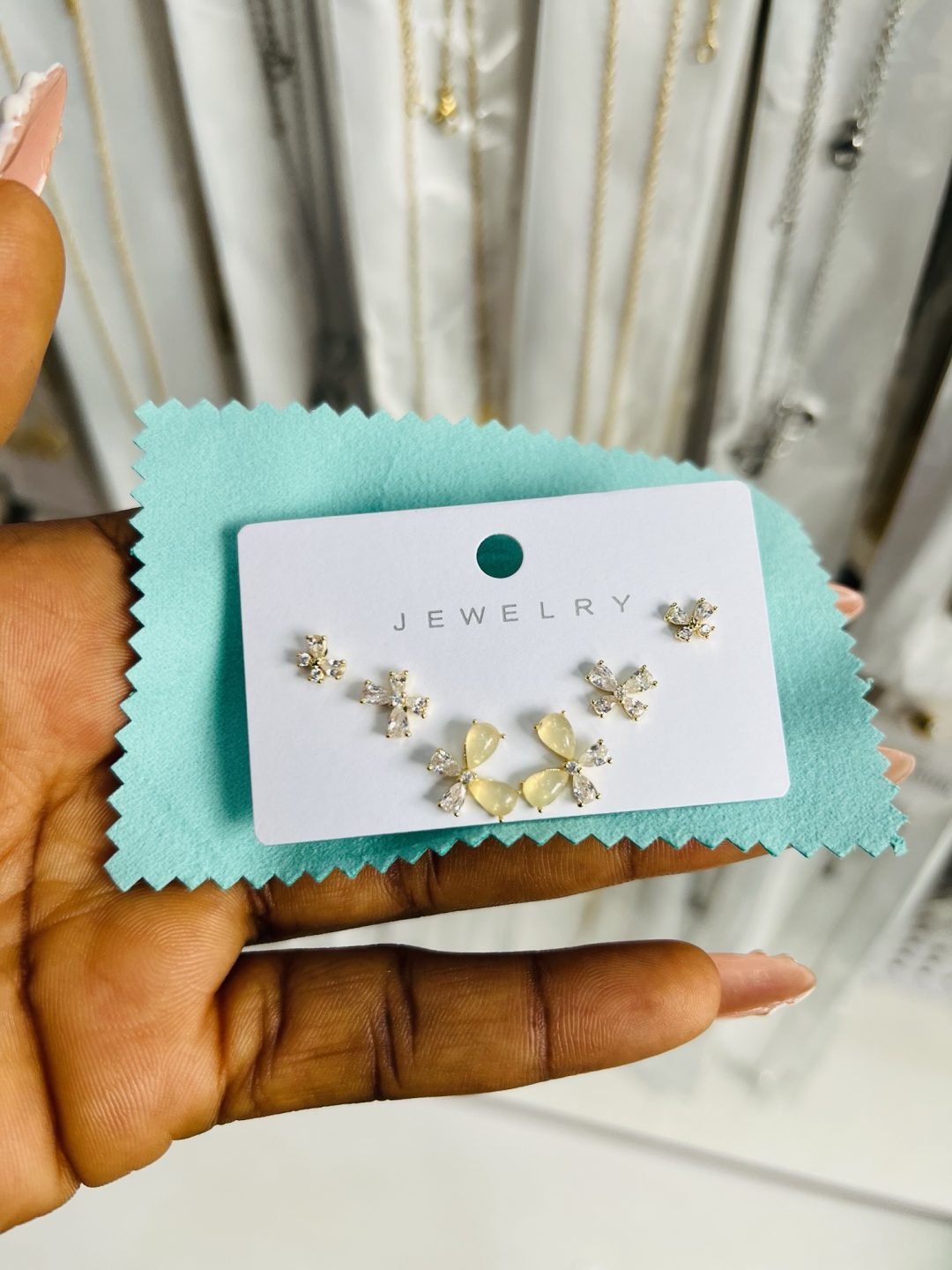 Zirconia  3 in 1 earrings