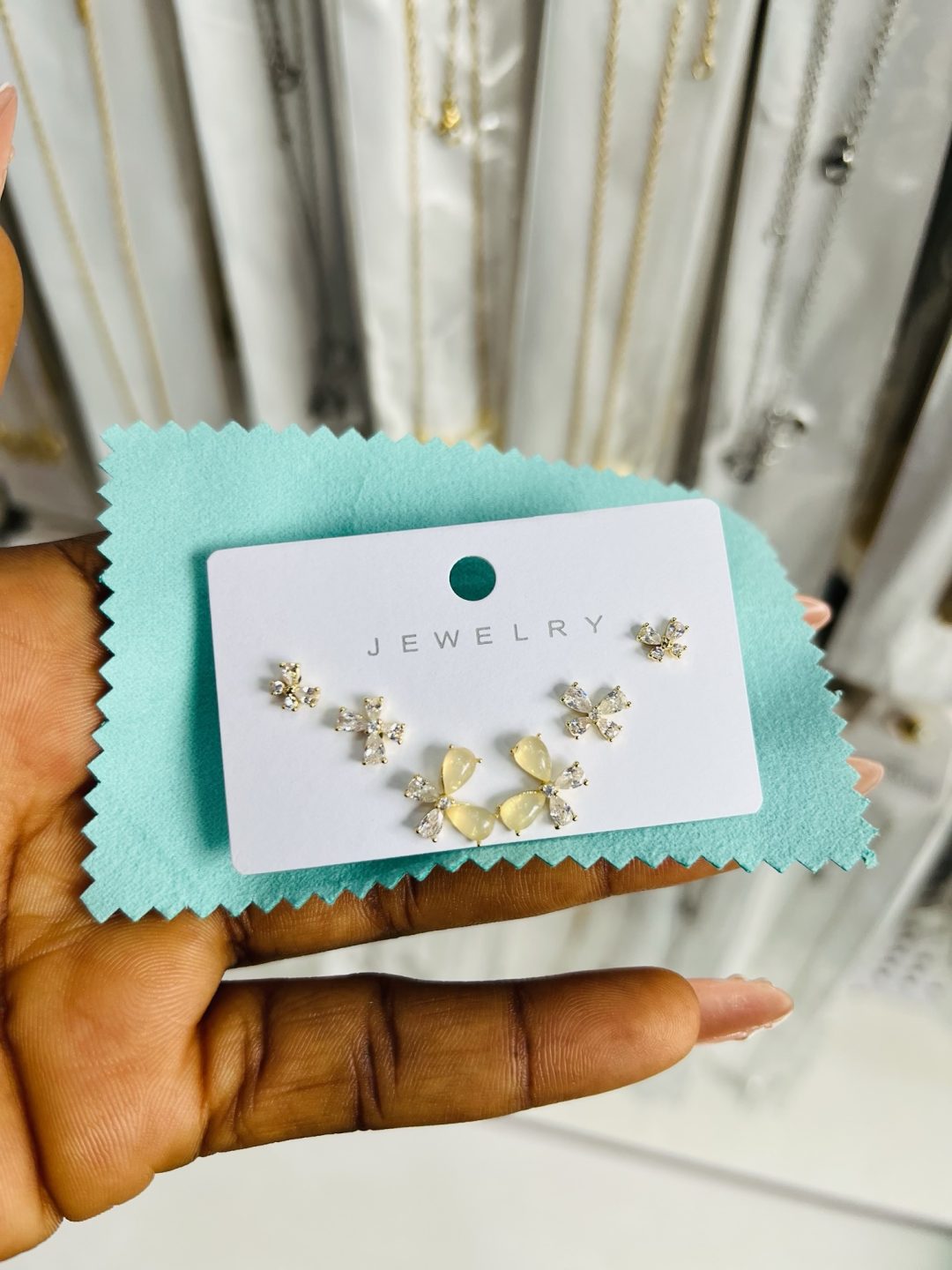 Zirconia  3 in 1 earrings - Image 2