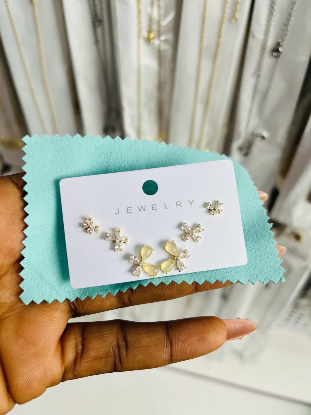 Zirconia  3 in 1 earrings - Image 3