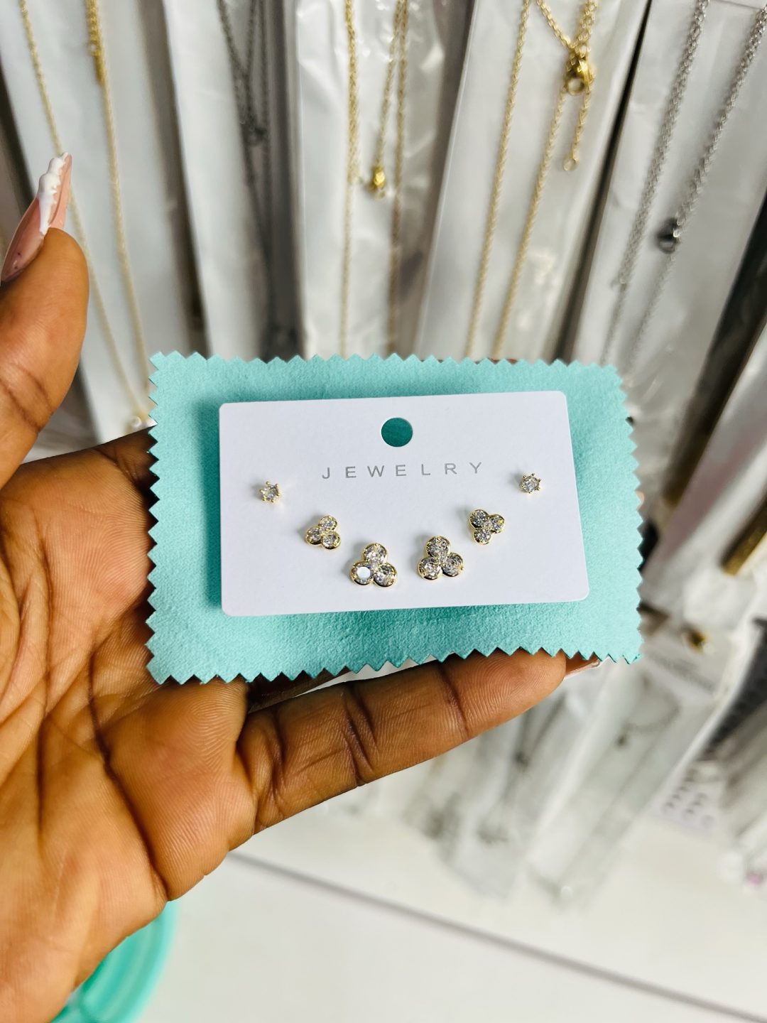 Zirconia 3 in 1 earrings - Image 2