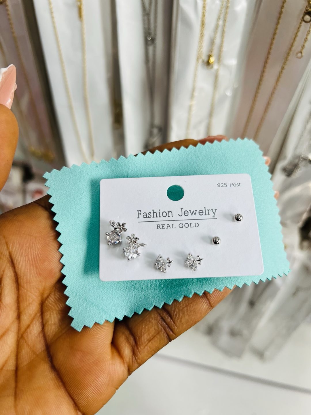 Zirconia 3 in 1 earrings - Image 2