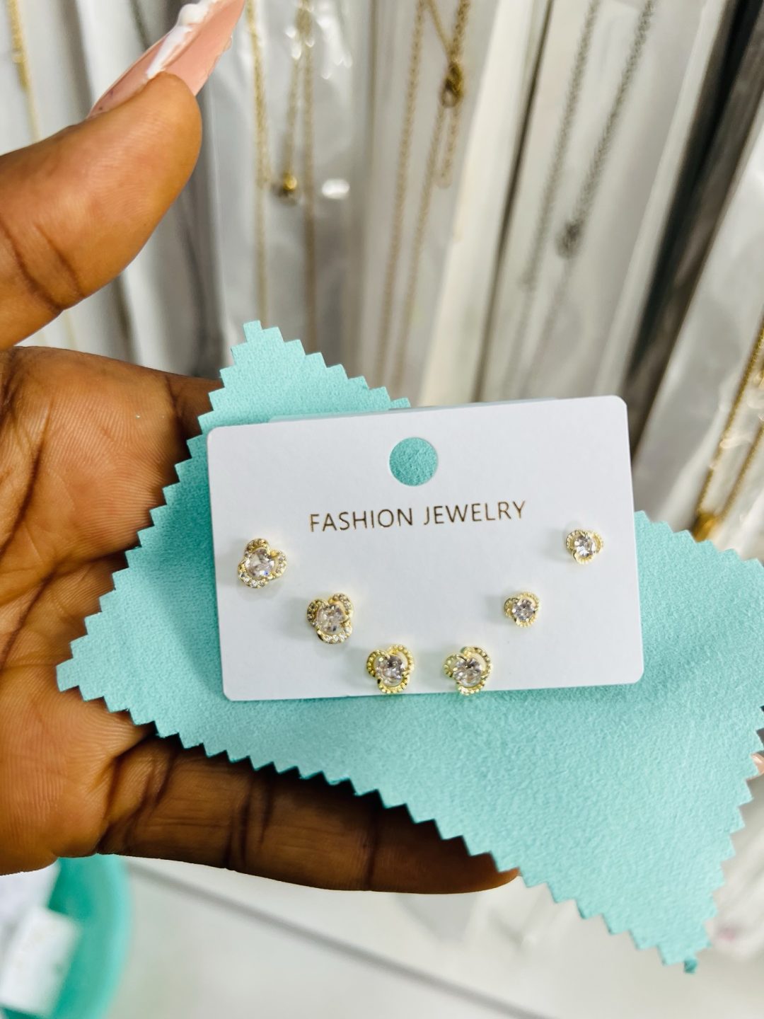 Zirconia 3 in 1 earrings - Image 3