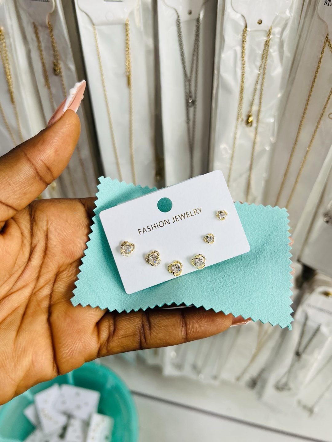 Zirconia 3 in 1 earrings - Image 2