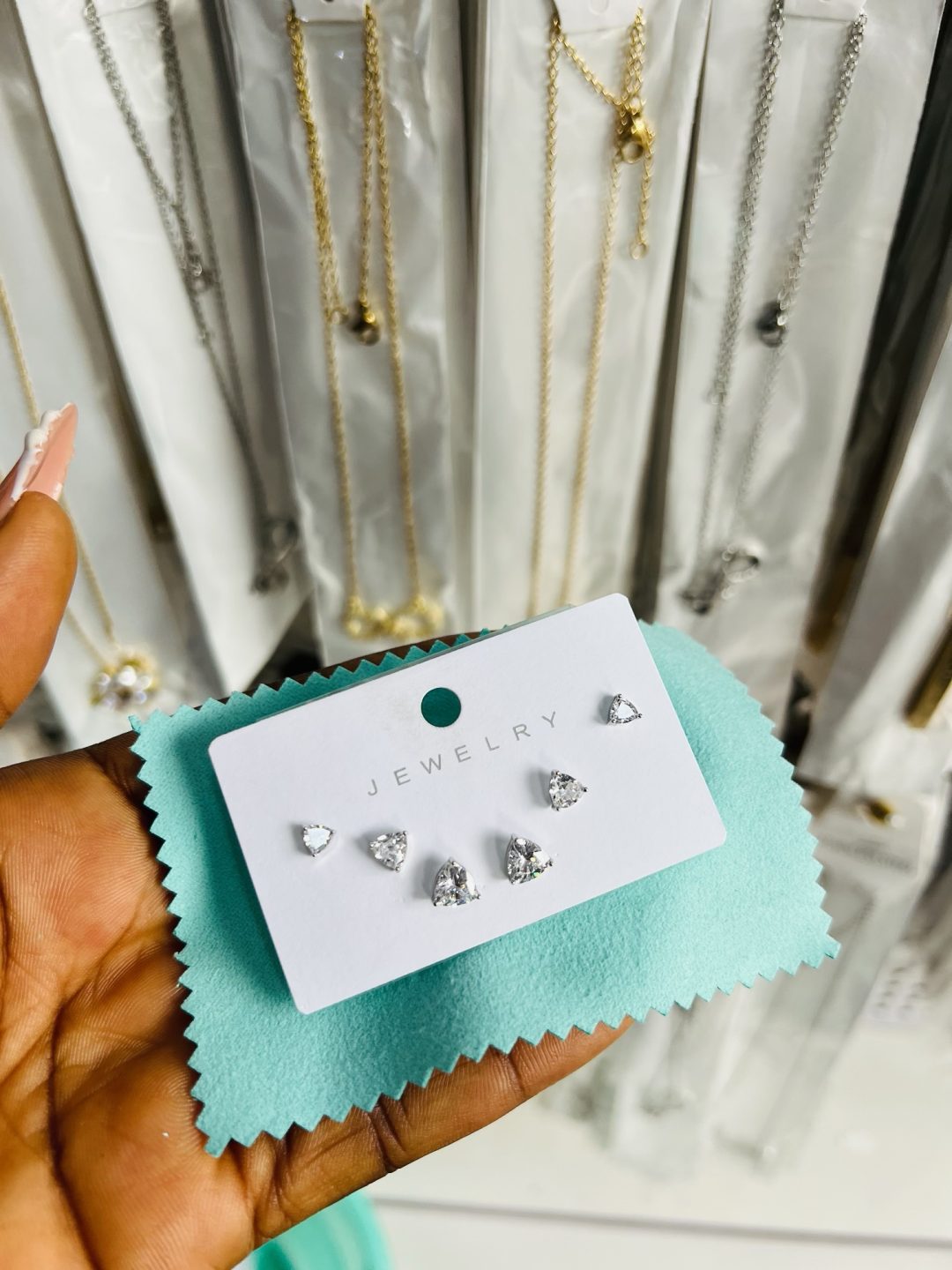 Zirconia  3 in 1 earrings - Image 2
