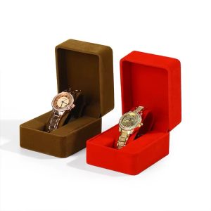 Brown suede watch / bracelet box