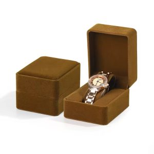 Brown suede watch / bracelet box