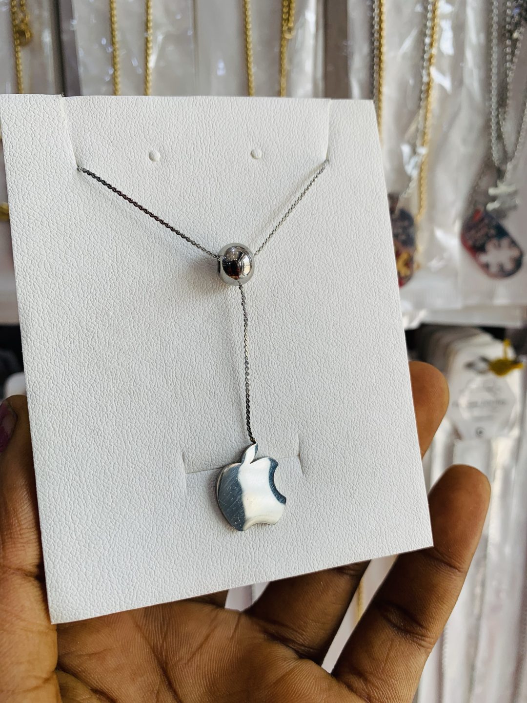 Apple ball necklace