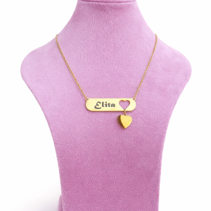 Love dropping engraved female necklace
