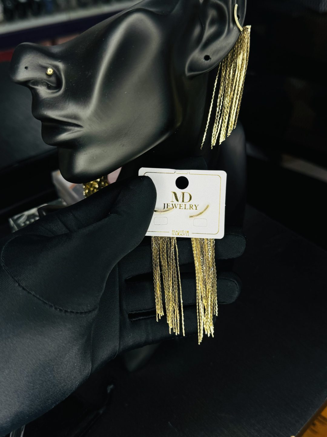 MD OCTO GOLD STATEMENT EARRINGS
