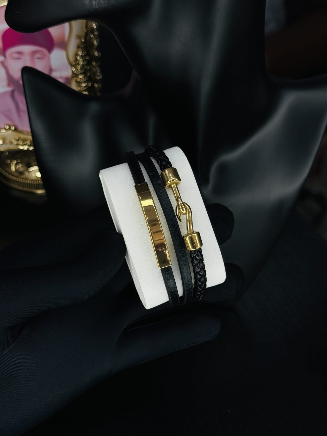 Male leather bracelet 020