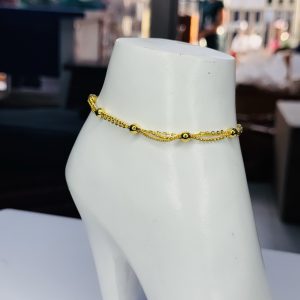 Twisted ball gold  anklet