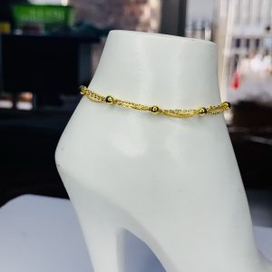 Twisted ball gold  anklet