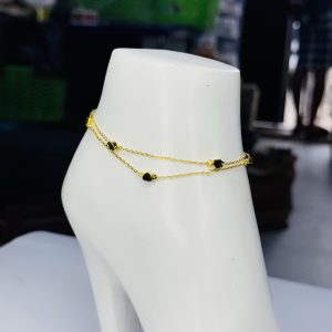 Double step gold heart Helen anklets
