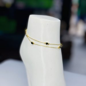 Double step gold heart Helen anklets