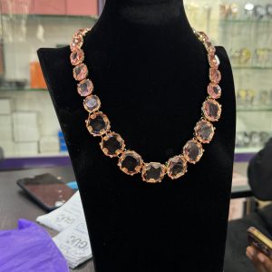 Pink translucent statement necklace