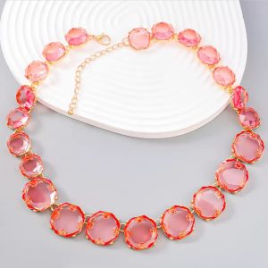 Pink translucent statement necklace
