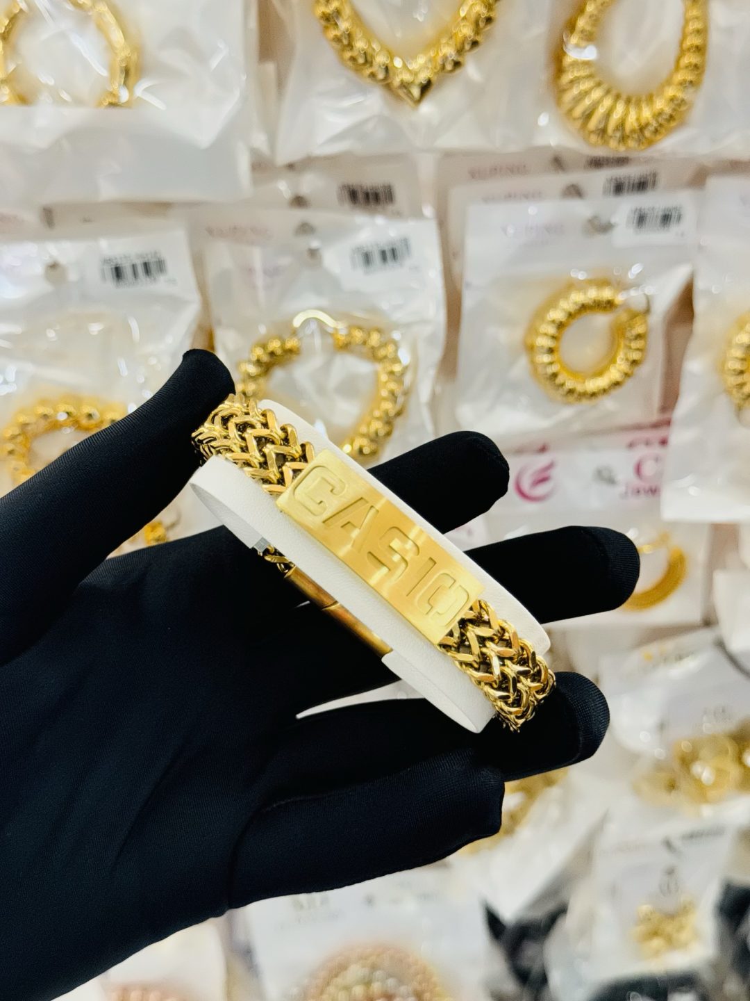 Casio male gold statement bracelet 011