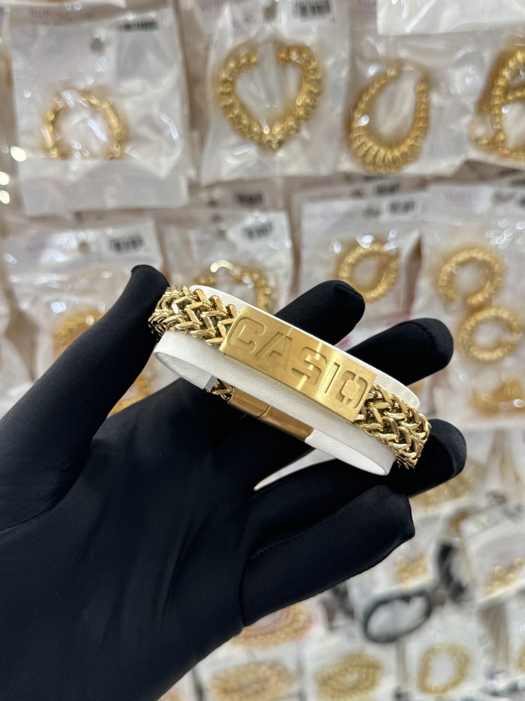 Casio male gold statement bracelet 011 - Image 2