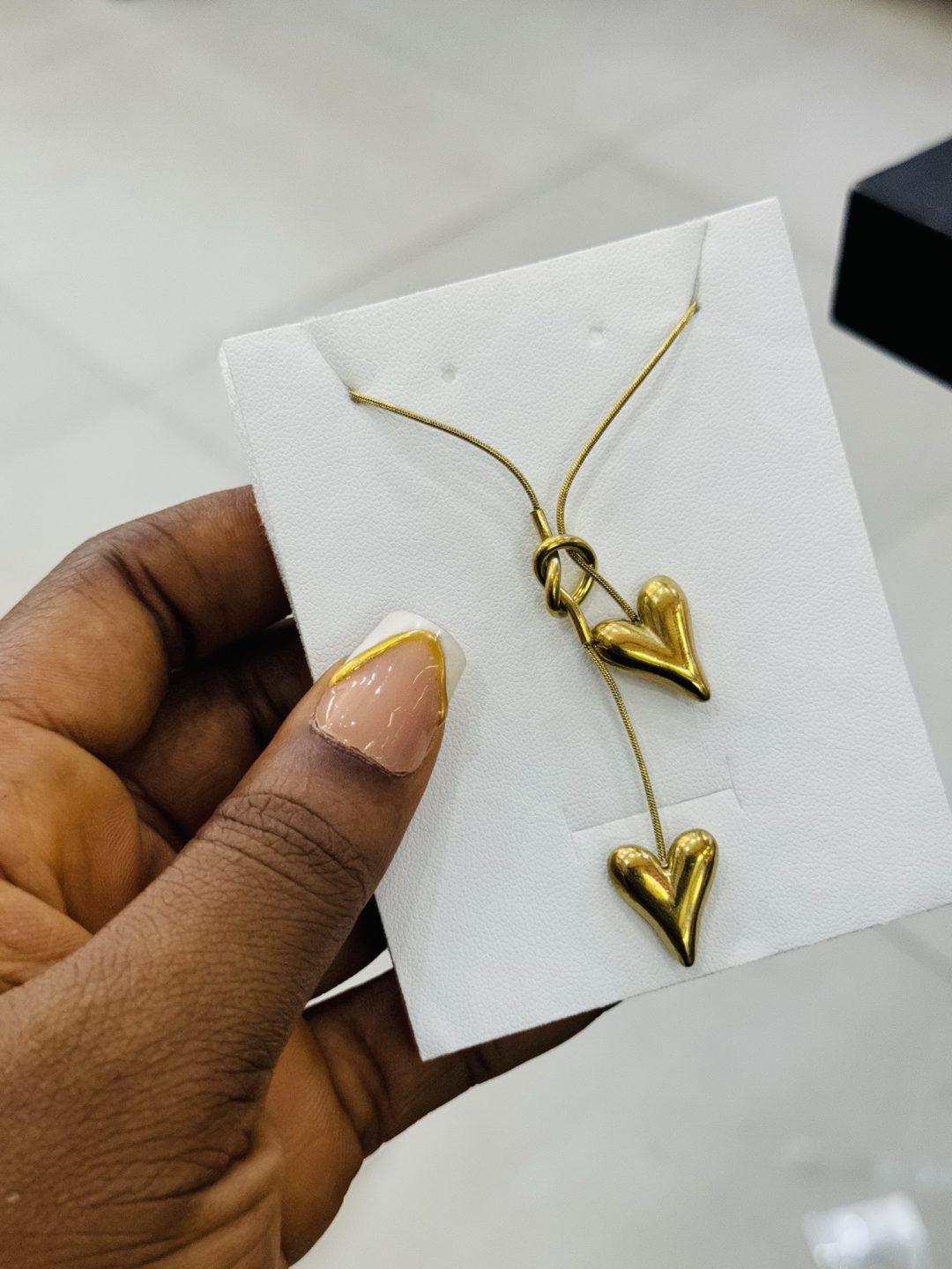 Cute double heart titanium necklace - Image 4