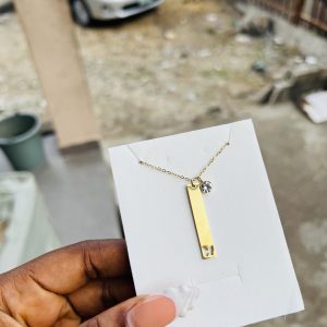 Mila’s Engraved female necklace with gemstone