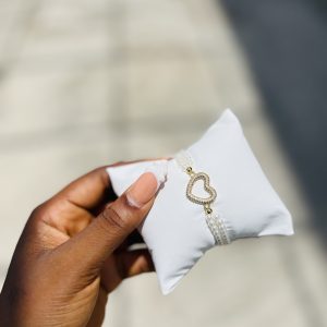 Heart fresh water  pearls bracelet