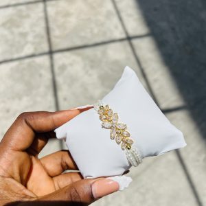 Flowered fresh water Pearls bracelet