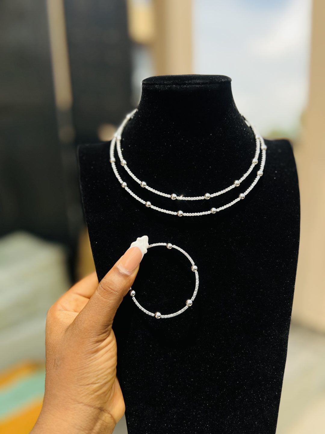 Choker ball silver set - Image 2