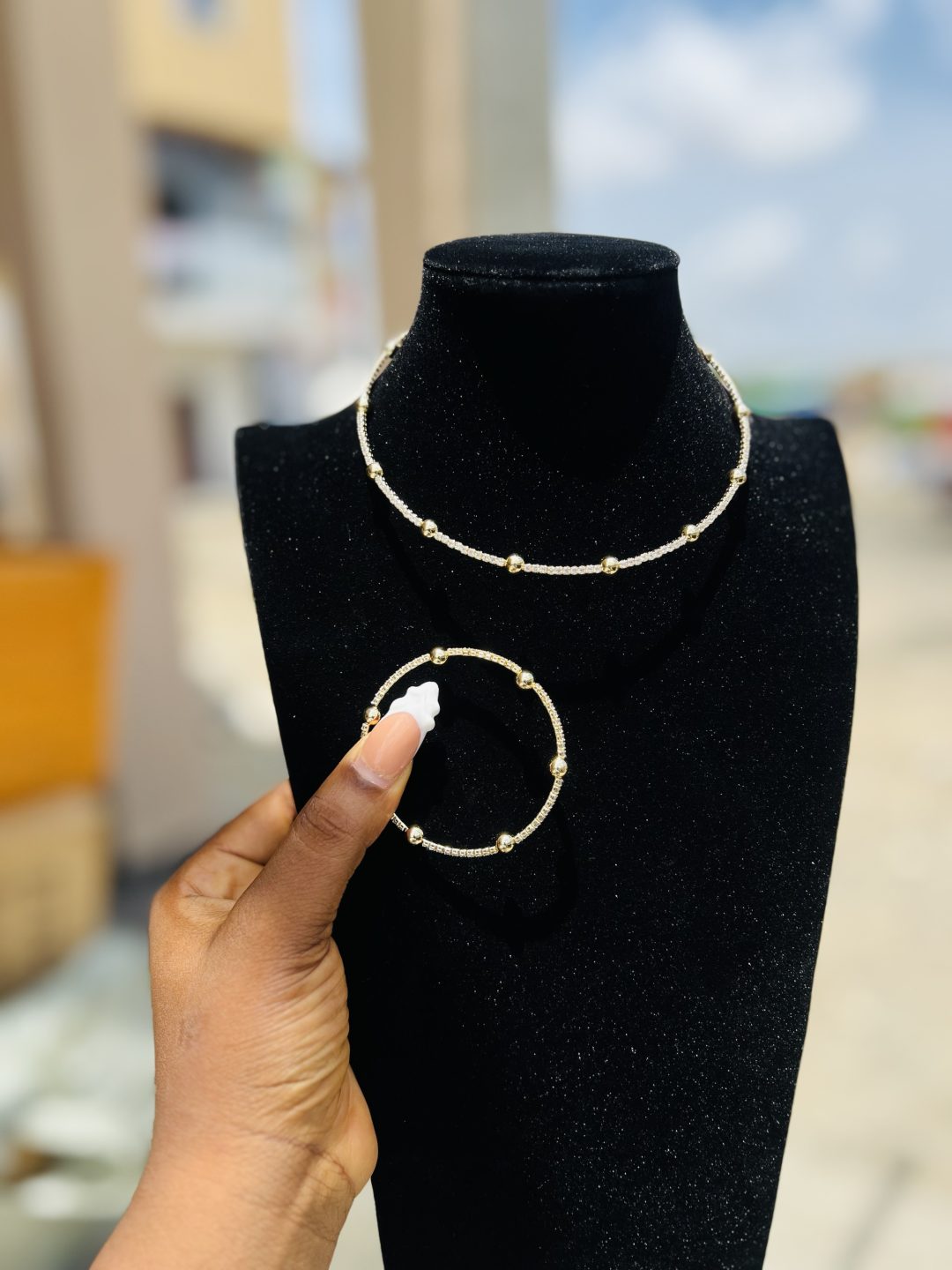 Choker ball gold set