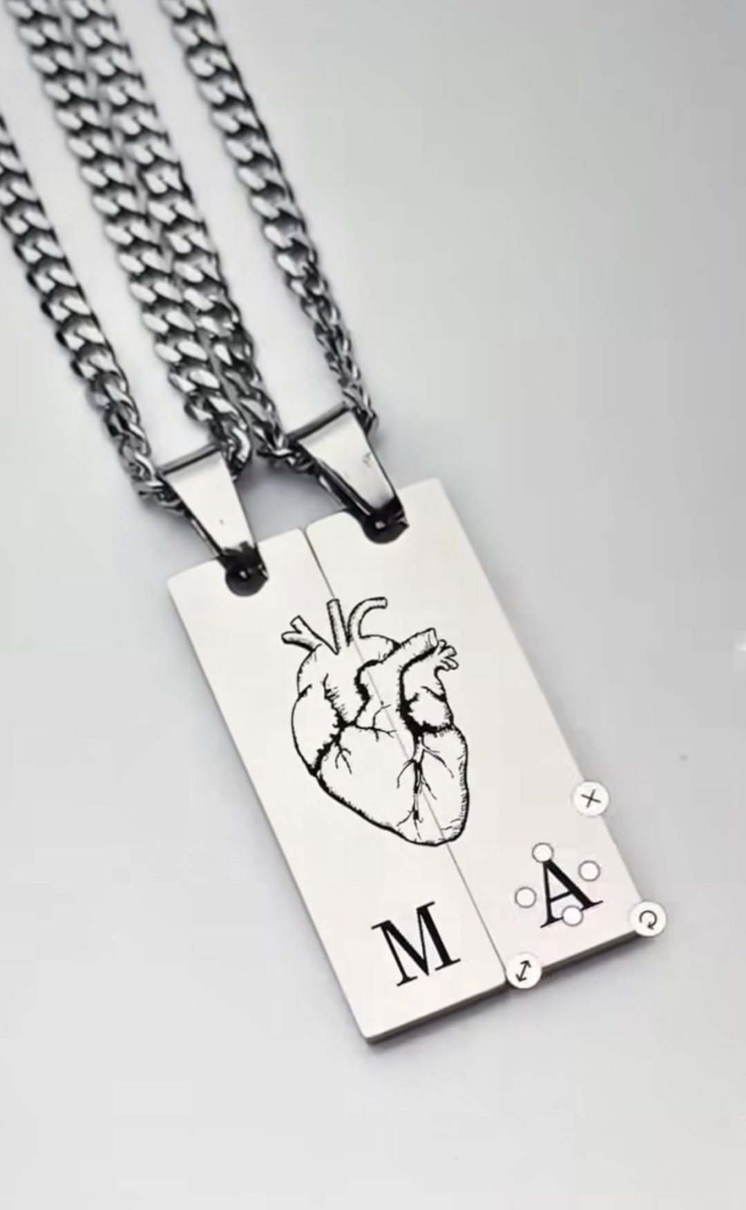 Mi Amore Engraved necklace with initials (Gold or silver) - Image 2