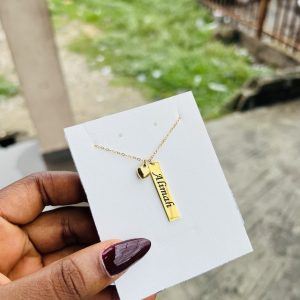 Engraved love charm flat female necklace