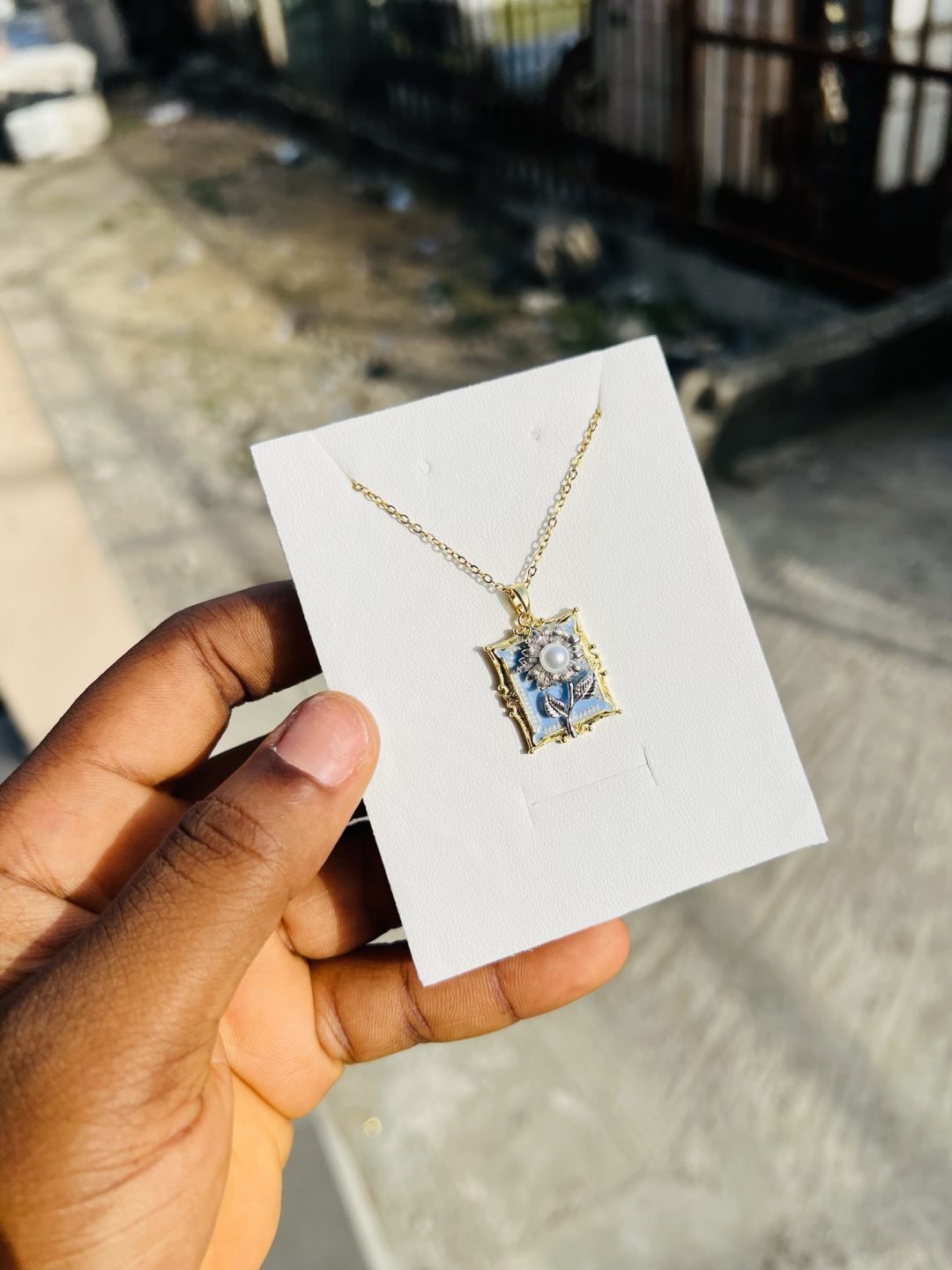 Vintage square necklace