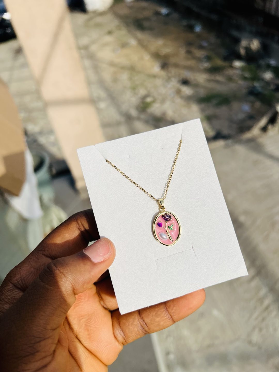 Vintage Pink pearl necklace
