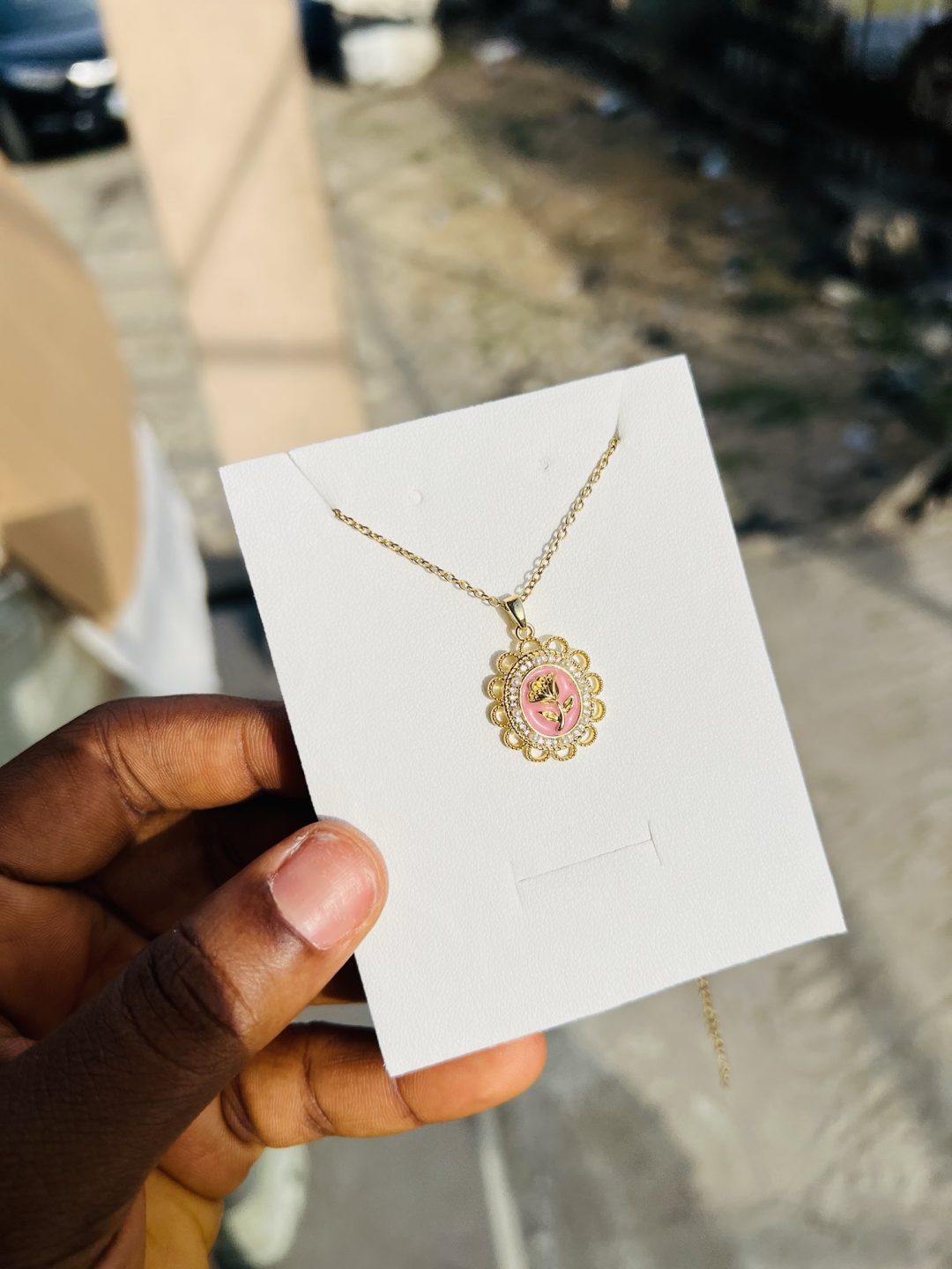 Vintage tangerine necklace - Image 2