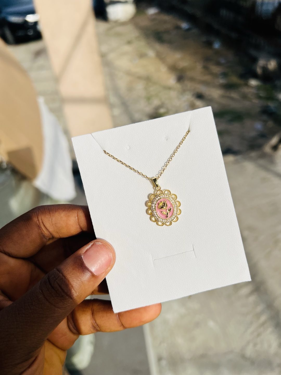 Vintage tangerine necklace