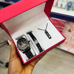 Black Rolex barcoded combo with box