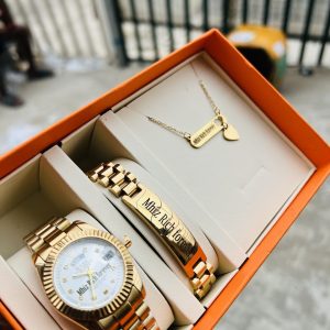 Female engraved Rolex combo with box