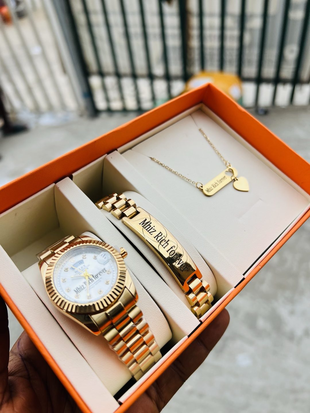 Female engraved Rolex combo with box