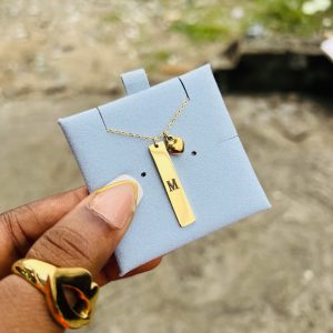 Engraved love charm flat female necklace