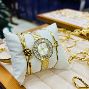 Bantu knot watch combo with box