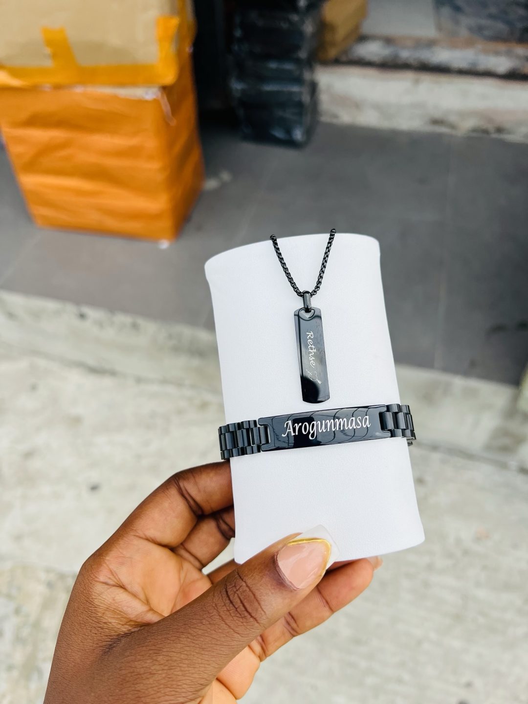 Black Unisex engraved combo - Image 4