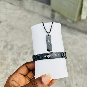Black Unisex engraved combo