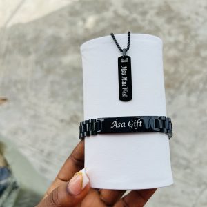 Black Unisex engraved combo