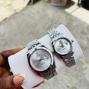 Rolex Silver couples watch set