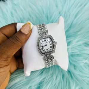 Cartier beaded  female tank silver watch